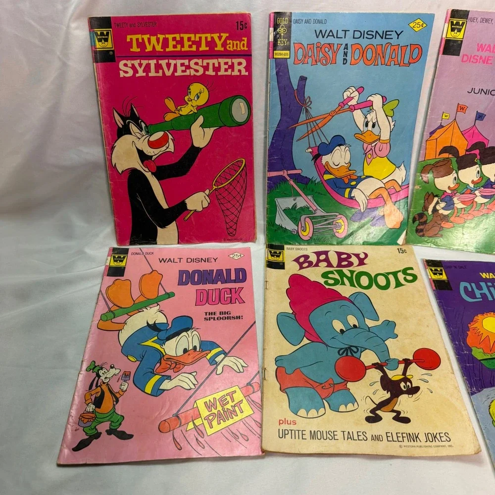Vintage Walt Disney Gold Key Whitman Comic Book Lot of 6